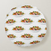 もっと食べの植物の生鮮サラダ動機レタリング ラウンドクッション (裏面)