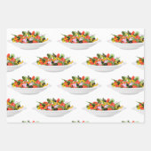 もっと食べの植物の生鮮サラダ動機レタリング ラッピングペーパーシート (正面)