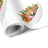 もっと食べの植物の生鮮サラダ動機レタリング ラッピングペーパー (ロールコーナー)