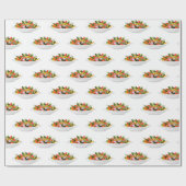 もっと食べの植物の生鮮サラダ動機レタリング ラッピングペーパー (フラット)