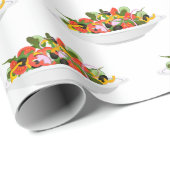 もっと食べの植物の生鮮サラダ動機レタリング ラッピングペーパー (ロールコーナー)