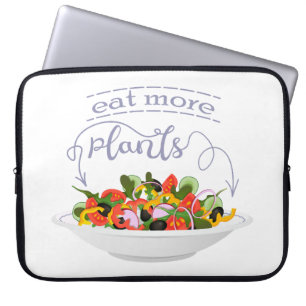 もっと食べの植物の生鮮サラダ動機レタリング ラップトップスリーブ