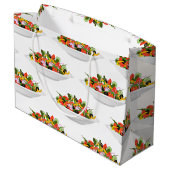 もっと食べの植物の生鮮サラダ動機レタリング ラージペーパーバッグ (裏面アングル)