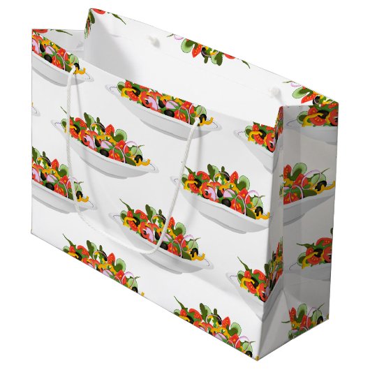 もっと食べの植物の生鮮サラダ動機レタリング ラージペーパーバッグ (正面アングル)