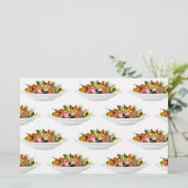 もっと食べの植物の生鮮サラダ動機レタリング 便箋 (スタンド正面)