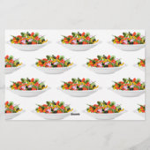 もっと食べの植物の生鮮サラダ動機レタリング 便箋 (裏面)