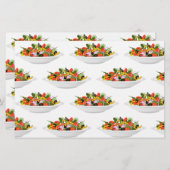 もっと食べの植物の生鮮サラダ動機レタリング 便箋 (正面/裏面)