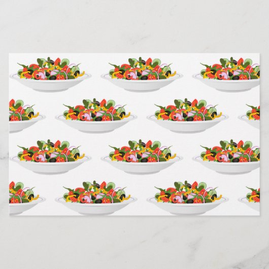 もっと食べの植物の生鮮サラダ動機レタリング 便箋 (正面)