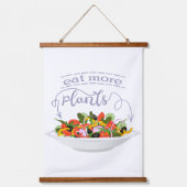 もっと食べの植物の生鮮サラダ動機レタリング 吊り下げ型タペストリー (正面)