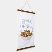 もっと食べの植物の生鮮サラダ動機レタリング 吊り下げ型タペストリー (傾斜あり)