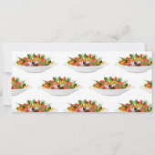 もっと食べの植物の生鮮サラダ動機レタリング 招待状 (裏面)