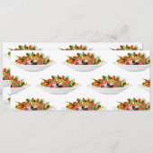 もっと食べの植物の生鮮サラダ動機レタリング 招待状 (正面/裏面)