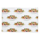 もっと食べの植物の生鮮サラダ動機レタリング 枕カバー (裏面)