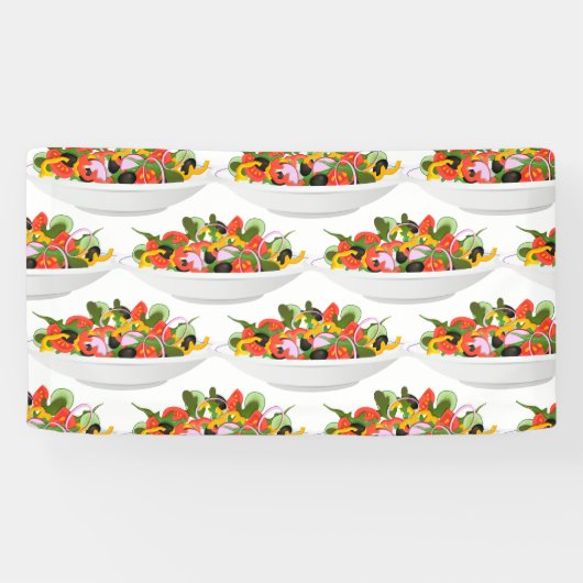 もっと食べの植物の生鮮サラダ動機レタリング 横断幕 (横)