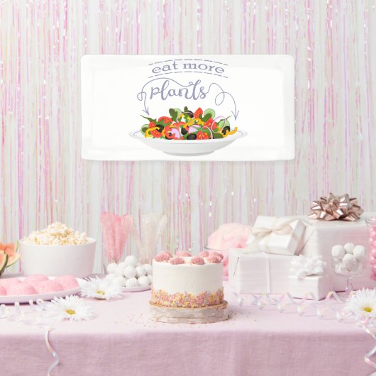 もっと食べの植物の生鮮サラダ動機レタリング 横断幕 (パーティー)