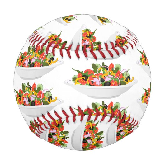 もっと食べの植物の生鮮サラダ動機レタリング 野球ボール (正面)