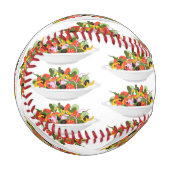 もっと食べの植物の生鮮サラダ動機レタリング 野球ボール (正面左)