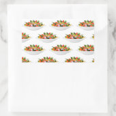 もっと食べの植物の生鮮サラダ動機レタリング 長方形シール (バッグ)