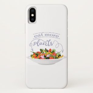 もっと食べの植物の生鮮サラダ動機レタリング iPhone X ケース