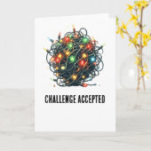 もつれおもしろいたクリスマスライト：挑戦を受け入れる カード (黄色い花)
