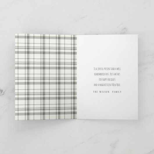 もつれおもしろいたワーキングクリスマスライトキャットギフト シーズンカード (内部)