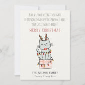 もつれおもしろいたワーキングクリスマスライトキャットギフト シーズンカード (正面)