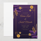 もつれからインスパイアされたウェディング招待状カード 招待状 (正面/裏面)