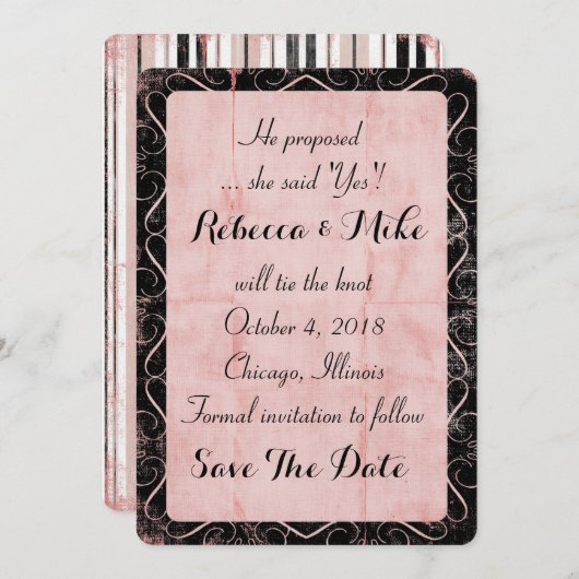 もつれさせたピンクの保存日付 セーブザデート (正面/裏面)