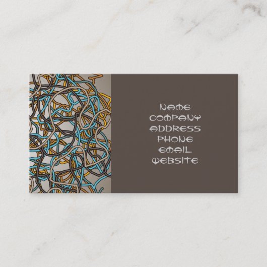 もつれさせた糸の抽象デザインの名刺 名刺 (正面)