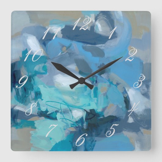 もつれさせる スクエア壁時計 (正面)