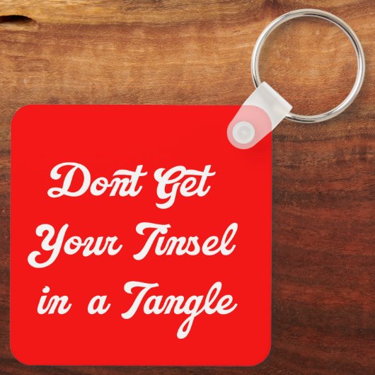もつれたキーチェーンでティンセルを取得しない キーホルダー (裏面)