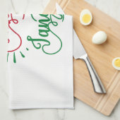 もつれたクリスマスに金髪を取らないで キッチンタオル (四つ折り)