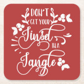 もつれたクリスマスに金髪を取らないで スクエアペーパーコースター (正面)