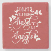 もつれたクリスマスに金髪を取らないで ストーンコースター (正面)