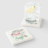 もつれたクリスマスに金髪を取らないで ストーンコースター (横)