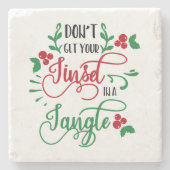 もつれたクリスマスに金髪を取らないで ストーンコースター (正面)