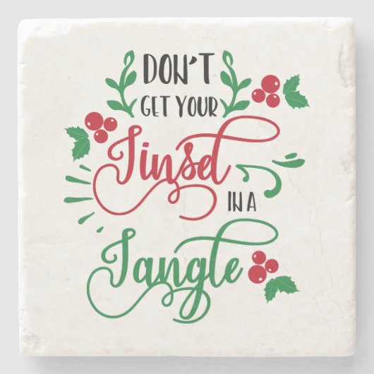 もつれたクリスマスに金髪を取らないで ストーンコースター (正面)