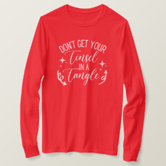 もつれたクリスマスに金髪を取るなおもしろい Tシャツ