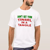 もつれたティンセル面白いTシャツ Tシャツ (正面)