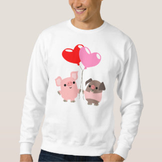もつれたハート（漫画の豚）Tシャツ スウェットシャツ
