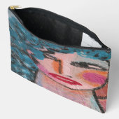 もつれたヘアオリジナル抽象芸術アート アクセサリーポーチ (見開き)