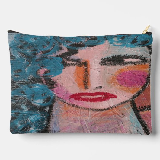 もつれたヘアオリジナル抽象芸術アート アクセサリーポーチ (裏面)