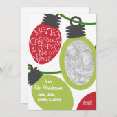 もつれたライト写真クリスマスカード シーズンカード (正面/裏面)