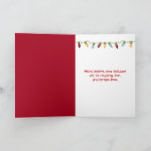 もつれた光のクリスマスゴールデンレトリバー シーズンカード (内部)