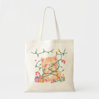 もつれた子猫のクリスマストートバッグ トートバッグ