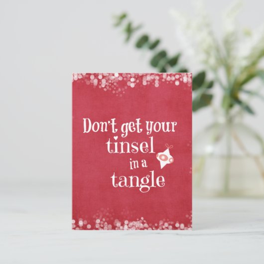 もつれのクリスマスの引用文のチンサル シーズンポストカード (スタンド正面)