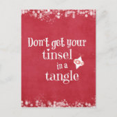 もつれのクリスマスの引用文のチンサル シーズンポストカード (正面)