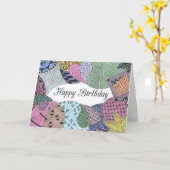 もつれアート誕生日カード カード (黄色い花)