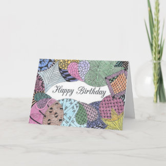 もつれアート誕生日カード カード