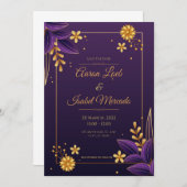 もつれインスパイアた結婚式招待状カード 招待状 (正面/裏面)